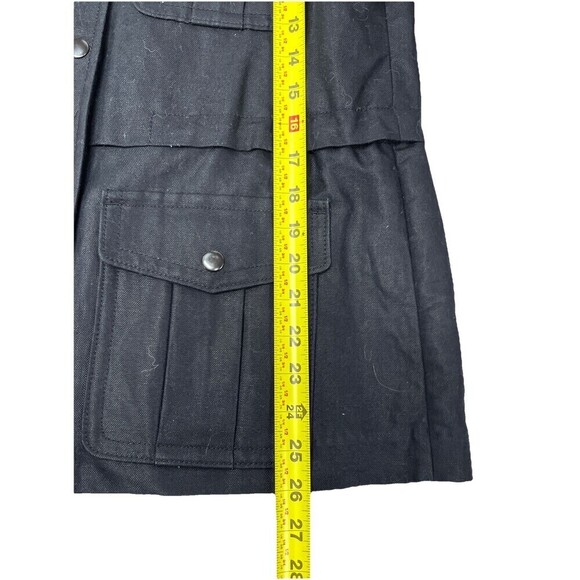 Club Monaco Black Lamb Leather Canvas Cargo Utility Jacket Size S Pockets zip - Picture 9 of 11